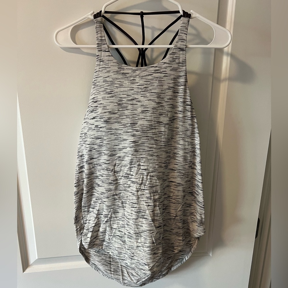 Lululemon white/gray tank with built in bra